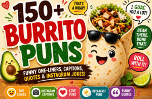 150+ Funny Burrito Puns, Captions, Quotes & Instagram Jokes 🌯